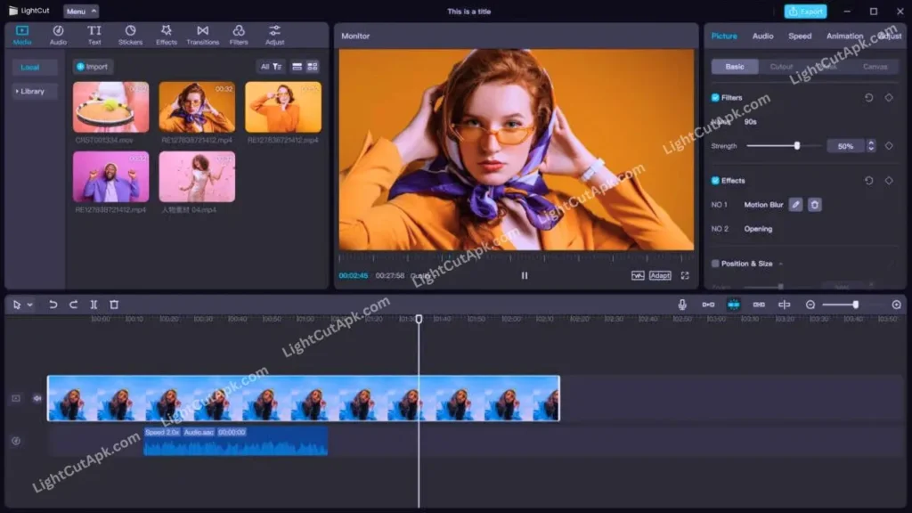 LightCut Video Editor for PC Dashboard